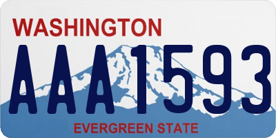 WA license plate AAA1593