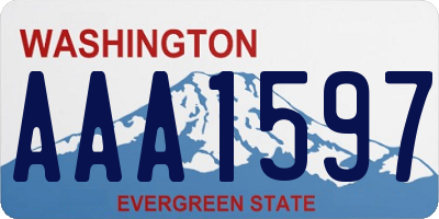 WA license plate AAA1597