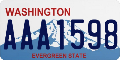 WA license plate AAA1598