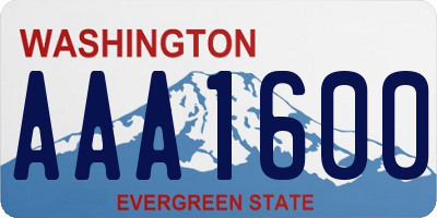 WA license plate AAA1600