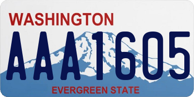 WA license plate AAA1605