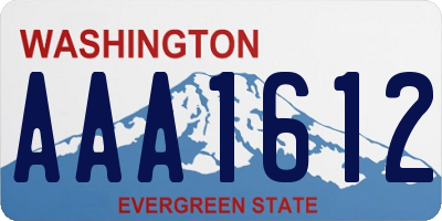 WA license plate AAA1612