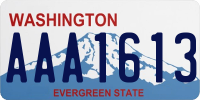 WA license plate AAA1613