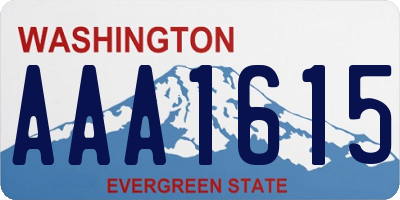 WA license plate AAA1615