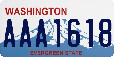 WA license plate AAA1618