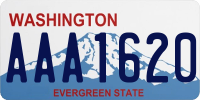 WA license plate AAA1620
