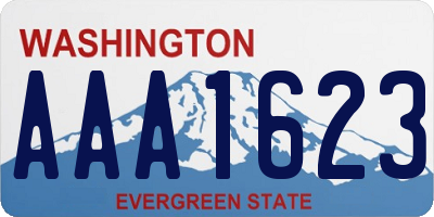 WA license plate AAA1623