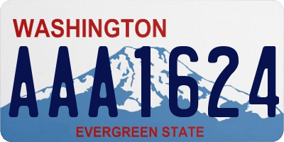 WA license plate AAA1624