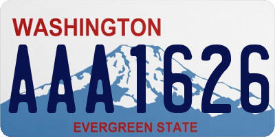 WA license plate AAA1626