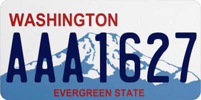 WA license plate AAA1627