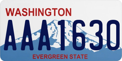 WA license plate AAA1630