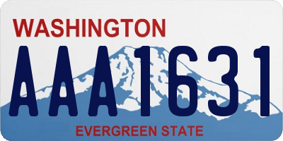 WA license plate AAA1631