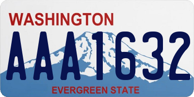 WA license plate AAA1632