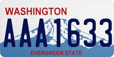 WA license plate AAA1633