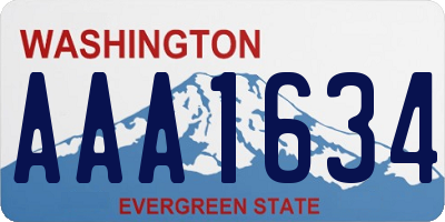 WA license plate AAA1634