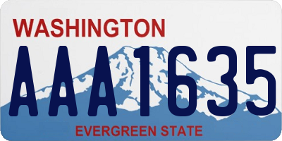 WA license plate AAA1635