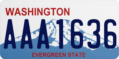 WA license plate AAA1636