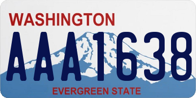 WA license plate AAA1638