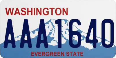 WA license plate AAA1640