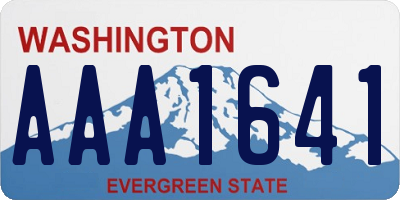 WA license plate AAA1641