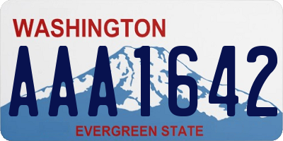 WA license plate AAA1642