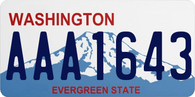 WA license plate AAA1643