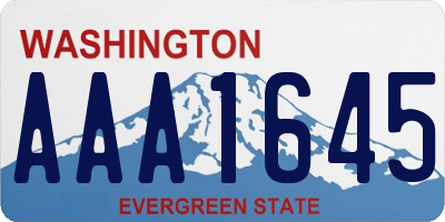 WA license plate AAA1645