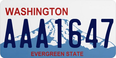 WA license plate AAA1647