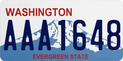 WA license plate AAA1648