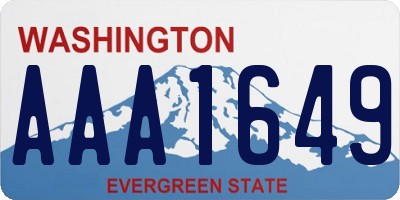 WA license plate AAA1649