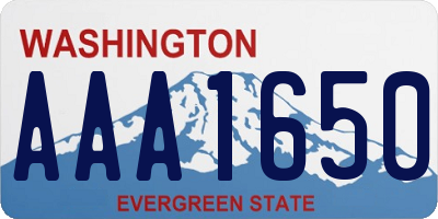 WA license plate AAA1650