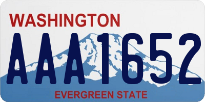 WA license plate AAA1652