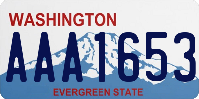 WA license plate AAA1653