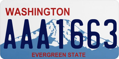 WA license plate AAA1663