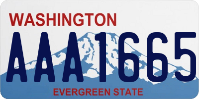 WA license plate AAA1665