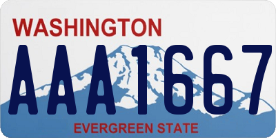 WA license plate AAA1667