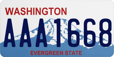 WA license plate AAA1668