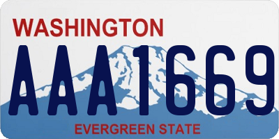 WA license plate AAA1669