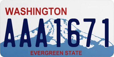 WA license plate AAA1671