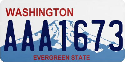 WA license plate AAA1673