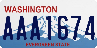 WA license plate AAA1674