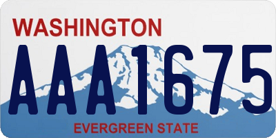 WA license plate AAA1675