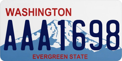 WA license plate AAA1698