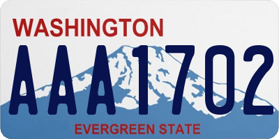 WA license plate AAA1702