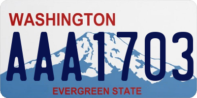 WA license plate AAA1703