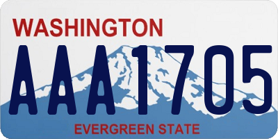 WA license plate AAA1705