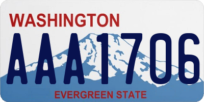 WA license plate AAA1706