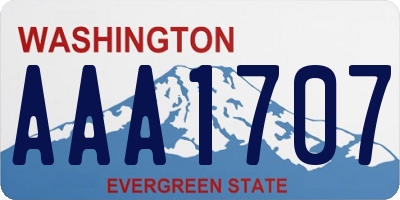 WA license plate AAA1707