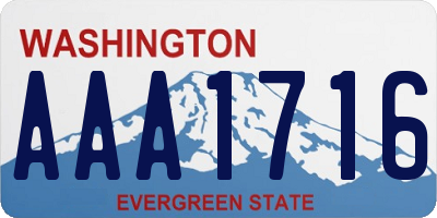 WA license plate AAA1716