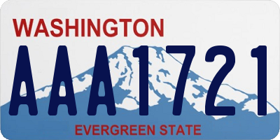 WA license plate AAA1721